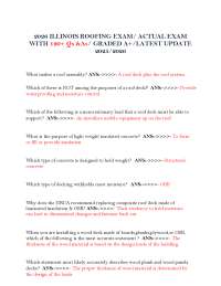 2026 ILLINOIS ROOFING EXAM/ ACTUAL EXAM WITH 120+ Qs &As/ GRADED A+/LATEST UPDATE 2025/202