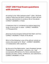 CRST 290 Final Exam questions with answers