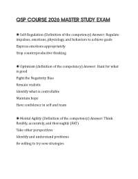 QSP COURSE 2026 MASTER STUDY EXAM