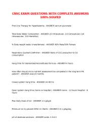 CNSC EXAM QUESTIONS WITH COMPLETE ANSWERS 100% SOLVED.