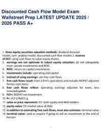 Discounted Cash Flow Model Exam Wallstreet Prep LATEST UPDATE 2025 / 2026 PASS A+