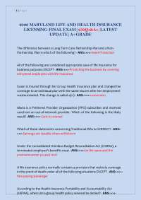 2026 MARYLAND LIFE AND HEALTH INSURANCE LICENSING FINAL EXAM|250Qs&As|LATEST UPDATE|A+GRAD