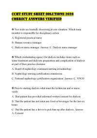 CCHT STUDY SHEET SOLUTIONS 2026 CORRECT ANSWERS VERIFIED