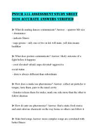 PSYCH 515 ASSESSMENT STUDY SHEET 2026 ACCURATE ANSWERS VERIFIED