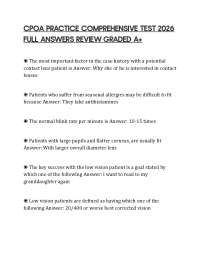CPOA PRACTICE COMPREHENSIVE TEST 2026 FULL ANSWERS REVIEW GRADED A+