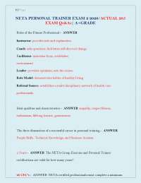 NETA PERSONAL TRAINER EXAM 2 2026/ACTUAL 285 EXAM Qs&As| A+GRADE