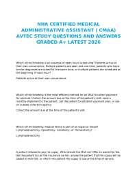 NHA CERTIFIED MEDICAL ADMINISTRATIVE ASSISTANT ( CMAA) AVTEC STUDY QUESTIONS AND ANSWERS G