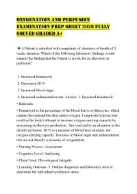 OXYGENATION AND PERFUSION EXAMINATION PREP SHEET 2026 FULLY SOLVED GRADED A+