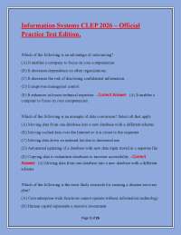 Information Systems CLEP 2026 – Official Practice Test Edition.