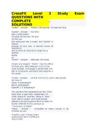 CrossFit Level 3 Study Exam QUESTIONS WITH COMPLETE SOLUTIONS
