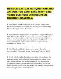 NBME CBSE ACTUAL TEST QUESTIONS AND ANSWERS TEST BANK EXAM SCRIPT 2026 TESTED QUESTIONS WI