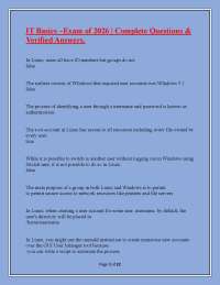 IT Basics –Exam of 2026 | Complete Questions & Verified Answers.