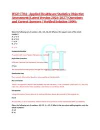 WGU C784 - Applied Healthcare Statistics Objective Assessment |Latest Version 2026-2027|