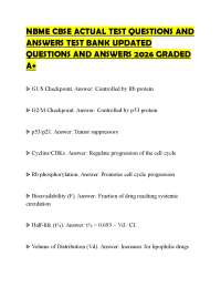 NBME CBSE ACTUAL TEST QUESTIONS AND ANSWERS TEST BANK UPDATED QUESTIONS AND ANSWERS 2026 G