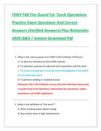 FDNY F60 Fire Guard for Torch Operations Practice Exam: 100 Questions & Verified Answers