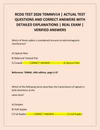 RCDD TEST 2026 TDMMV14 | ACTUAL TEST QUESTIONS AND CORRECT ANSWERS WITH EXPLANATIONS