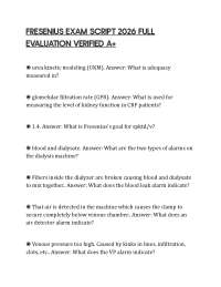 FRESENIUS EXAM SCRIPT 2026 FULL EVALUATION VERIFIED A+
