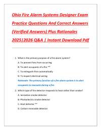 Ohio Fire Alarm Systems Designer Exam Practice Questions & Verified Answers 2025-2026