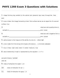 PHYS 1260 Exam 3 Questions with Solutions