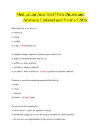 Medication Aide Test With Quizes and Answers,Updated and Verified 2026