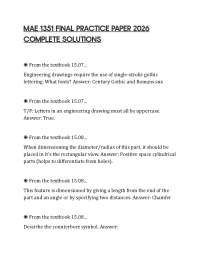 MAE 1351 FINAL PRACTICE PAPER 2026 COMPLETE SOLUTIONS