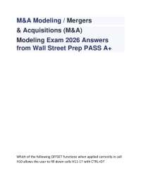 M&A Modeling / Mergers & Acquisitions (M&A) Modeling