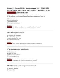 Ammo 51 Course MV-DL Answers exam 2025 COMPLETE STUDY QUIDE |QUESTION AND CORRECT ANSWERS