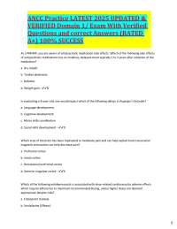 ANCC Practice LATEST UPDATED & VERIFIED Domain 1/ Exam With Verified Questions and c