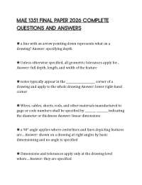 MAE 1351 FINAL PAPER 2026 COMPLETE QUESTIONS AND ANSWERS