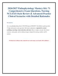 Master Pathophysiology: 2026/2027 Final Exam Review & Practice Questions with Explanations