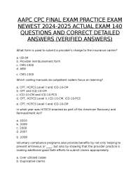 AAPC CPC FINAL EXAM PRACTICE EXAM NEWEST 2024