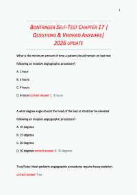 Bontrager Chapter 17 Self-Test: Angiography & Interventional Procedures Q&A 2026