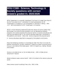 WGU C389 - Science, Technology & Society questions with correct answers graded A+ 2025-202