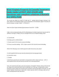 Washington State Property and Casualty Insurance Latest Exam with Questions and compl