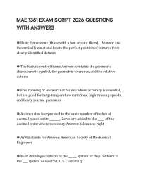 MAE 1351 EXAM SCRIPT 2026 QUESTIONS WITH ANSWERS
