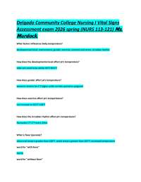Delgado Community College Nursing I Vital Signs Assessment exam 2026 spring