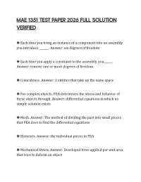 MAE 1351 TEST PAPER 2026 FULL SOLUTION VERIFIED