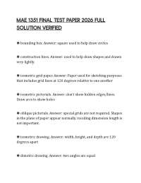 MAE 1351 FINAL TEST PAPER 2026 FULL SOLUTION VERIFIED