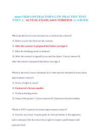 2026 CSLB CONTRACTOR'S LAW PRACTICE TEST PART 2 |ACTUAL EXAM|100% VERIFIED|A+GRADE