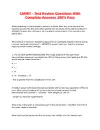 CAMRT - Test Review Questions With Complete Answers 100% Pass.