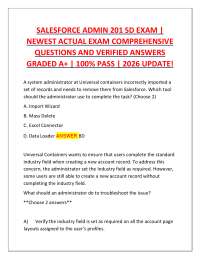 Salesforce Admin 201 SD Exam Prep – 2026 Actual Questions & Verified A+ Answers