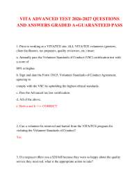 VITA ADVANCED TEST 2026-2027 QUESTIONS AND ANSWERS GRADED A+GUARANTEED PASS