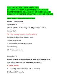 NUR 2063 EXAM 1 ESSENTIALS OF PATHOPHYSIOLOGY || RASMUSSEN LATEST EXAM WITH 150 REAL EXAM