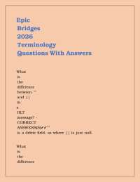 Epic Bridges 2026 Terminology Questions With Answers.