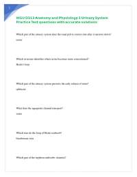WGU D313 Anatomy and Physiology 2 Urinary System Practice Test questions with answers
