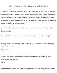 CBP-Logic Exam Study Questions with Solutions