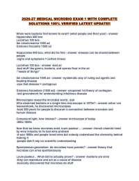 2026-27 MEDICAL MICROBIO EXAM 1 WITH COMPLETE SOLUTIONS 100% VERIFIED LATEST UPDATE!!