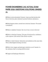 POWER ENGINEERING 2A2 ACTUAL EXAM PAPER 2026 QUESTIONS SOLUTIONS GRADED A+
