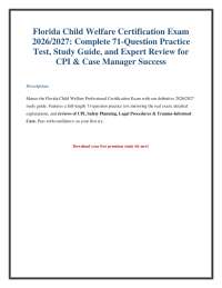 Florida Child Welfare Exam Prep 2026/2027: Practice Test & Study Guide