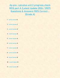 Ap pre- calculus unit 2 progress check MCQ part A (Latest Update 2026 / 2027) Questions &